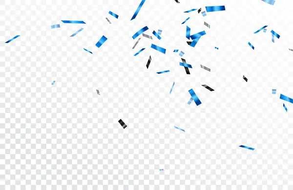 Illustration Vectorielle Des Confettis Rubans Bleus Isolés Sur Fond Transparent — Image vectorielle