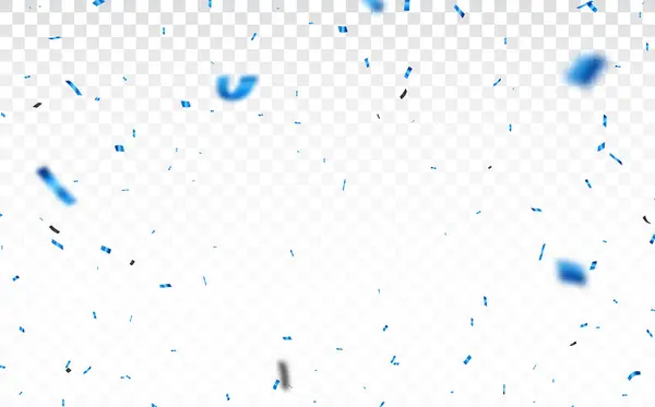 Εικονογράφηση Διάνυσμα Μπλε Κομφετί Και Κορδέλα Απομονωμένη Διαφανές Φόντο Εικονογράφηση Αρχείου