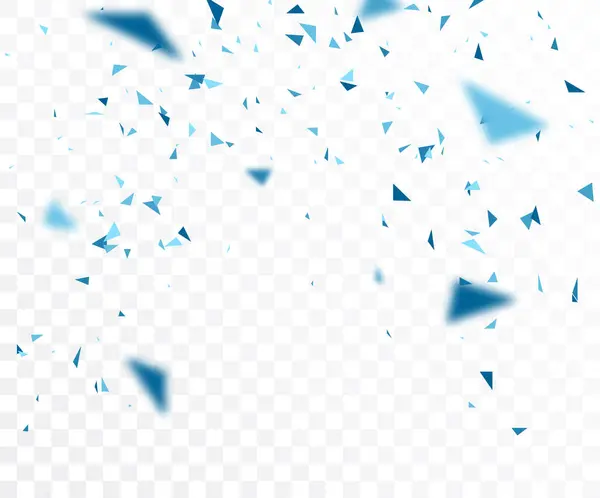 Illustration Vectorielle Confettis Ruban Bleu Tombant Isolé Sur Fond Transparent — Image vectorielle