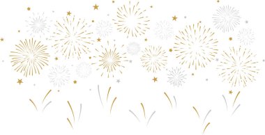 Fireworks yıldız ve sparks ile patlama, vektör çizim