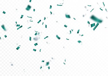 Düşen Mavi Konfeti 'nin Vektör İllüstrasyonu, beyaz arkaplanda izole