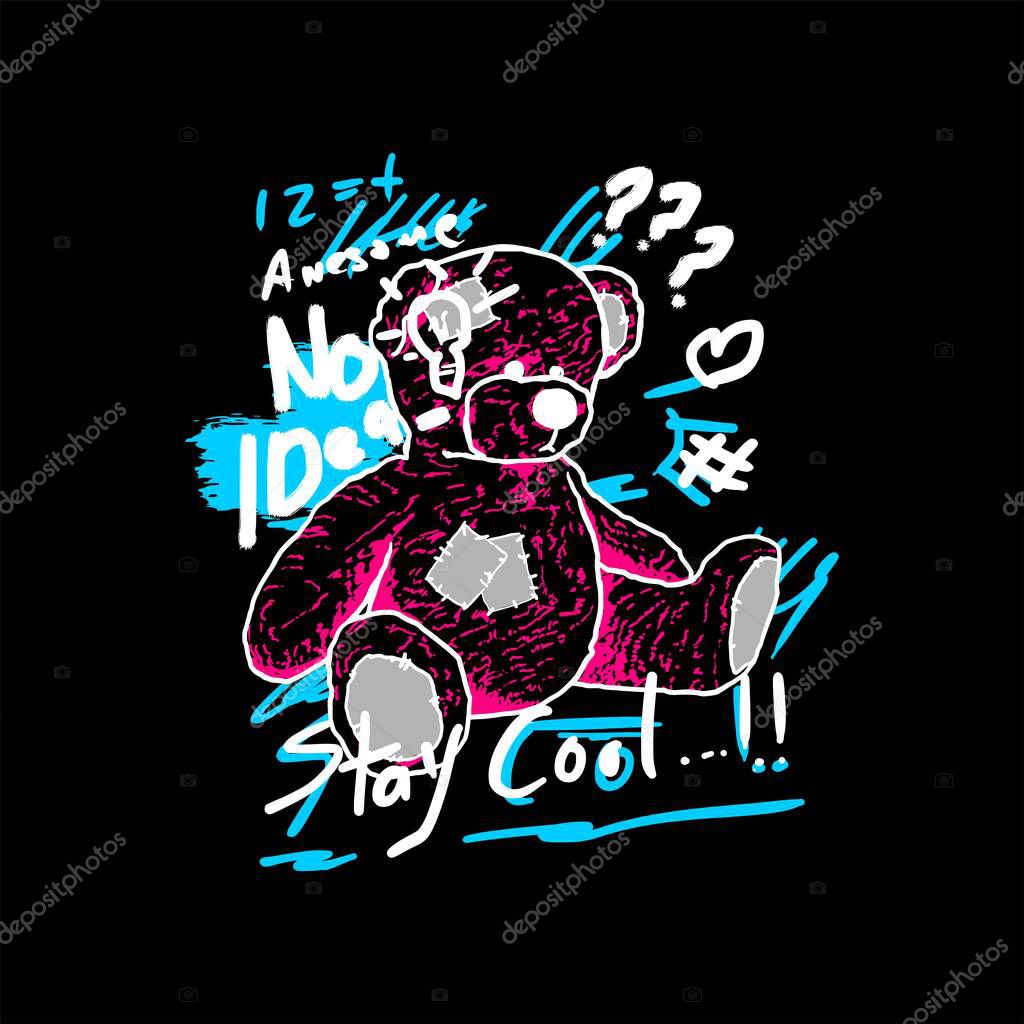 Cool cute animal print, vector illustration