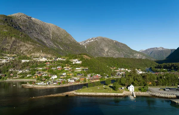 Айдфьорд Горами Сонячний День Норвегія — стокове фото