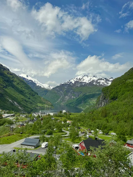 Bellissimo Paesaggio Norvegia Con Famoso Fiordo Geiranger — Foto Stock