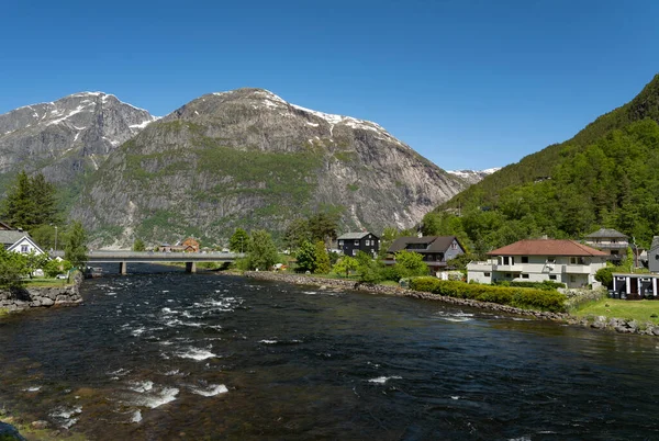 Eio Folyó Eidfjordban Norvégiában — Stock Fotó