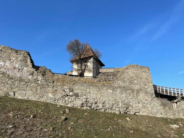 The castle ruins in Visegrad, Hungary, on a sunny day