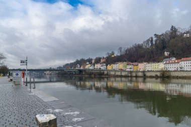 The Danube with its colorful houses on the banks of Passau, Germany