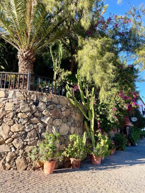 İspanya, Fuerteventura 'daki güzel Betancuria kasabasının taklitleri.