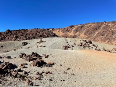Kayalık ve çöl Tenerife, İspanya manzarası gibi