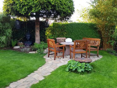 Cozy seating area in the garden