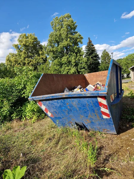 Scrap Container Property Zuchau Saxony Anhalt — Stock Photo, Image