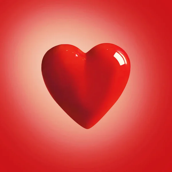 Alla Hjärtans Dag Hjärta Röd Bakgrund Romantiskt Gratulationskort Kärlekssymbol — Stockfoto