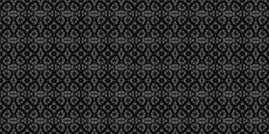 Seamless openwork texture in black and gray colors. Patterned background. Vintage vector seamless background. Vector illustration