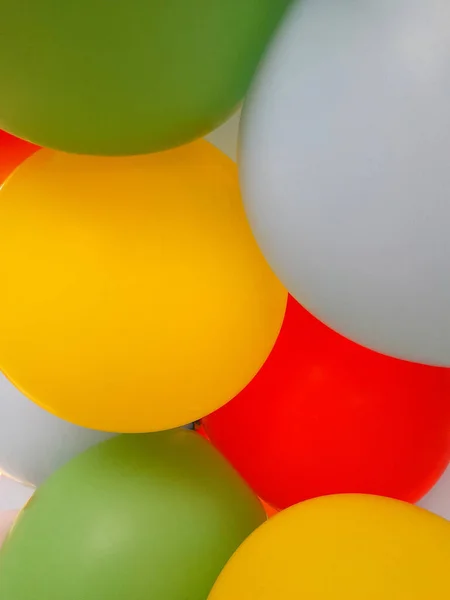 Sarı Kırmızı Yeşil Toplar Renkli Balonların Arka Planı Pankart Veya — Stok fotoğraf