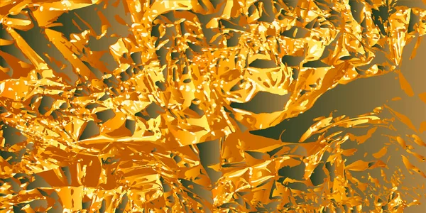 Goldene Folie Imitation Von Zerknitterter Goldfolie Kreativer Goldhintergrund Vektorillustration — Stockvektor