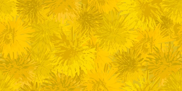 Λουλούδια Πικραλίδας Απρόσκοπτη Φόντο Των Ανθισμένων Πικραλίδων Εικονογράφηση Διανύσματος — Διανυσματικό Αρχείο