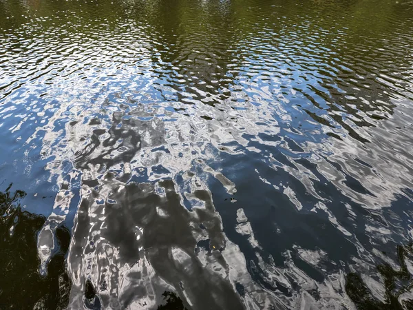 Волнистая Поверхность Воды Воды Маленькие Волны Поверхности Озера — стоковое фото