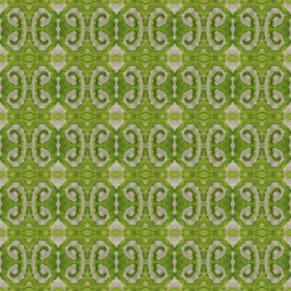 Шаблон Сибори Текстиль Икат Отпечаток Красителя Зеленый Бесшовный Трафарет Марокканская — стоковое фото