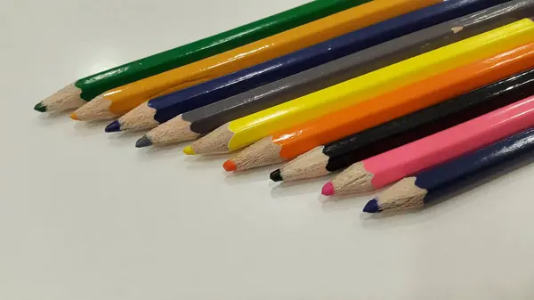Lápices Colores Conjunto Lápices Colores Para Dibujar — Foto de Stock