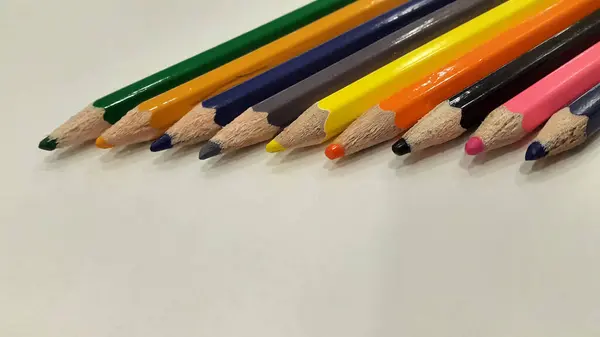 Kleurpotloden Set Van Gekleurde Potloden Voor Tekening — Stockfoto