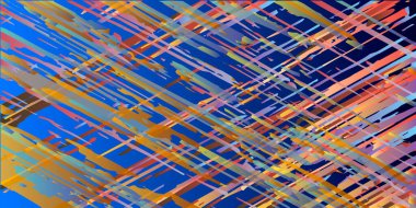 Renkli bir geçmiş. Farklı renklerde çapraz noktalar. Çok renkli diyagonal çizgiler. Vektör illüstrasyonu