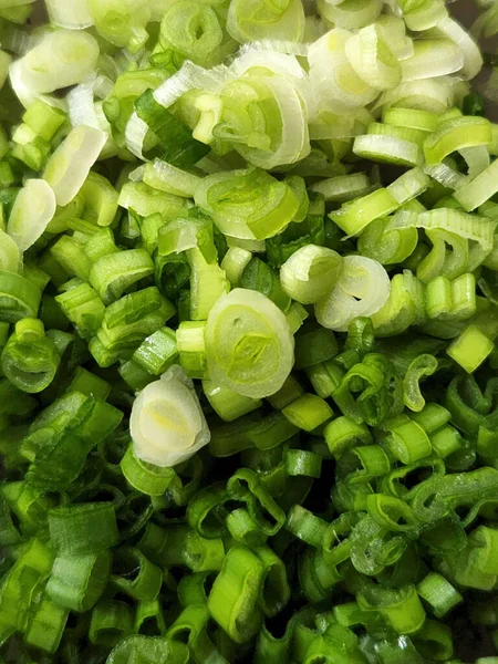 Green onions. Chopped green onions. Chopped onions for salad