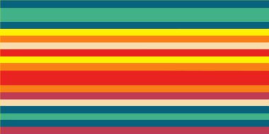 Yatay renkli çizgiler. Gökkuşağının arka planında yatay çizgiler var. Vektör illüstrasyonu