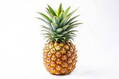 Olgun ananas meyvesi. Beyaz arka planda olgun ananas