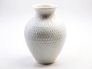 Beyaz vazo. Beyaz arka planda beyaz porselen sürahi