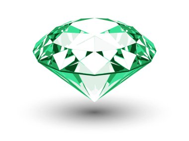 Beyaz arka planda zümrüt. Vektör illüstrasyonu