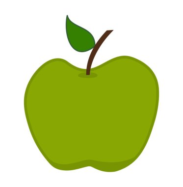 Vitaminlerle dolu yeşil bir elmanın sulu meyvesi - vektör