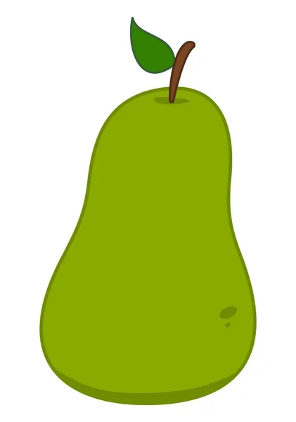 ビタミンで満たされた緑の梨のジューシーな果物 ベクトル — ストックベクタ