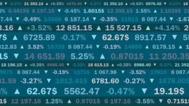 Mavi arkaplandaki sayı ve yüzdeyle borsa alıntısı - canlandırma
