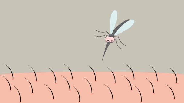 Deri Isırabilen Yeşil Arka Planı Olan Bir Sivrisinek Animasyon — Stok video