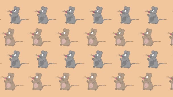 Gray Beige Mouse Animation Scrolling Line Color Green Background Animation — Stock Video