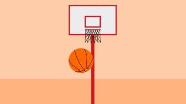 Basketbol potası vuruşu başarılı bir atış ve ıskalama - animasyon