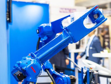 Endüstriyel çekme ve yer, ekleme, kalite testi veya makine bakım robot kolu