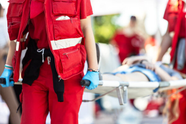 Paramedics in a rescue operation
