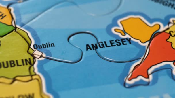 Μεγάλη Βρετανία Puzzle Map Αγγλία Και Ιρλανδία Πόλεις Λίβερπουλ Μάντσεστερ — Αρχείο Βίντεο