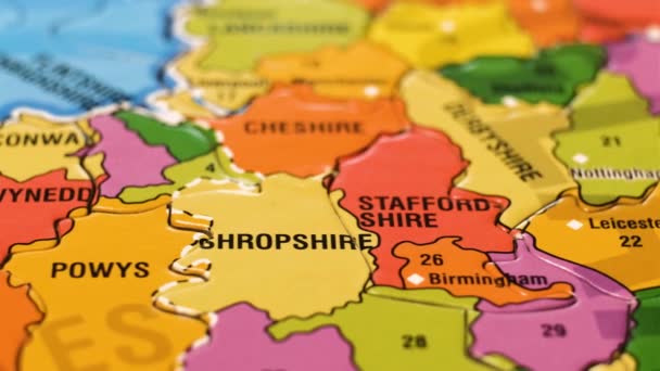 Ngiliz Şehri Leicester Norwich Birmingham Ile Birleşik Krallık Bulmaca Haritası — Stok video