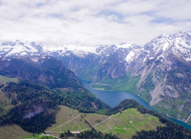 Koenigsee Gölü, Rabensteinwand, Berchtesgaden, Bavyera, Almanya