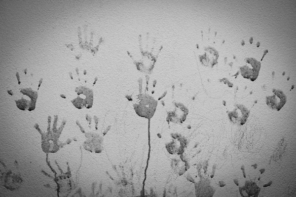 Gespensterhandabdruck Handabdruck Der Wand Die Hände Der Babyhand Beängstigende Horrorhand — Stockfoto
