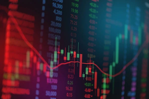 Mercato Azionario Grafico Analisi Trading Investimento Finanziario Borsa Finanziaria Forex — Foto Stock