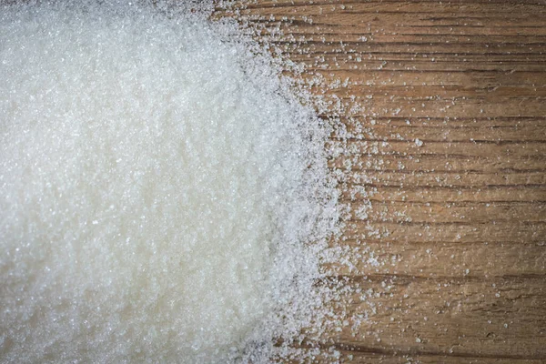 Azúcar Sobre Fondo Madera Azúcar Blanca Para Alimentos Dulces Postre — Foto de Stock