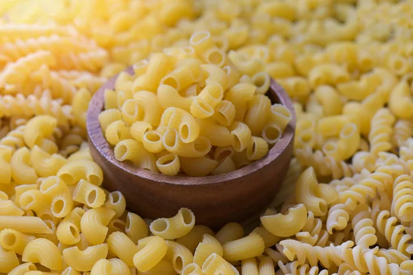 Concepto Culinario Comida Italiana Pasta Cruda Para Cocinar Alimentos Macarrones — Foto de Stock
