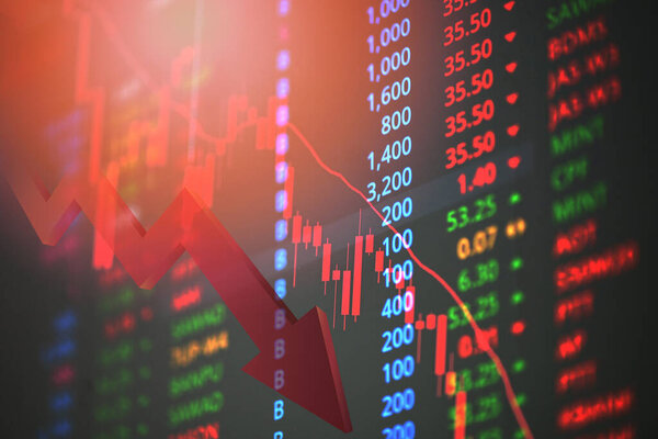 Stock market graph trading analysis investment financial, stock exchange financial or forex graph stock chart graph business crisis crash loss and grow up gain and profits win up trend growth money