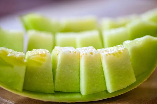 Cantaloupe Thai Slice Fruit Health Green Cantaloupe Thailand Cantaloupe Melon — Stok Foto