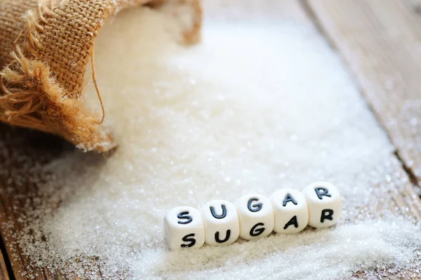 Azúcar Blanco Para Alimentos Dulces Postre Caramelo Montón Azúcar Dulce — Foto de Stock