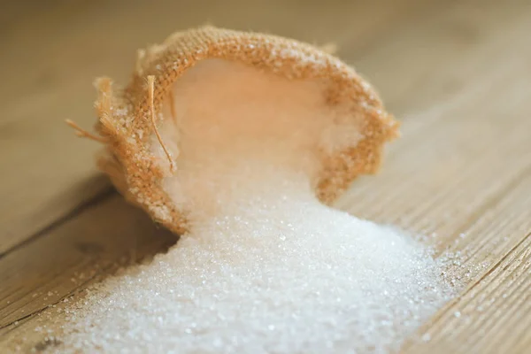 자루와 디저트용 백설탕 설탕에 결정체 — 스톡 사진