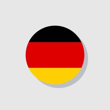 Almanya bayrağı düz simge, vektör işareti, beyaza izole edilmiş renkli resim. Sembol, logo çizimi. Düz biçim tasarımı